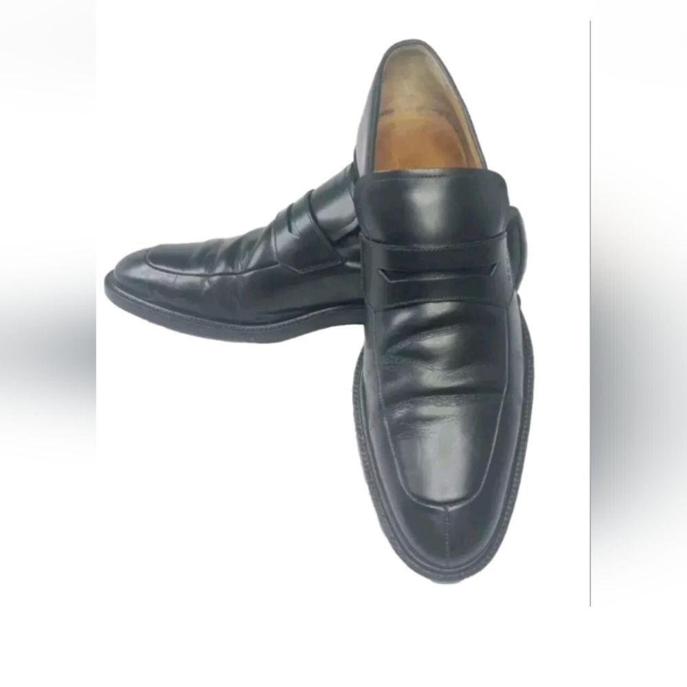 Gucci Men's Shoes Size 8.5 D Penny Loafers Black Leather Vintage